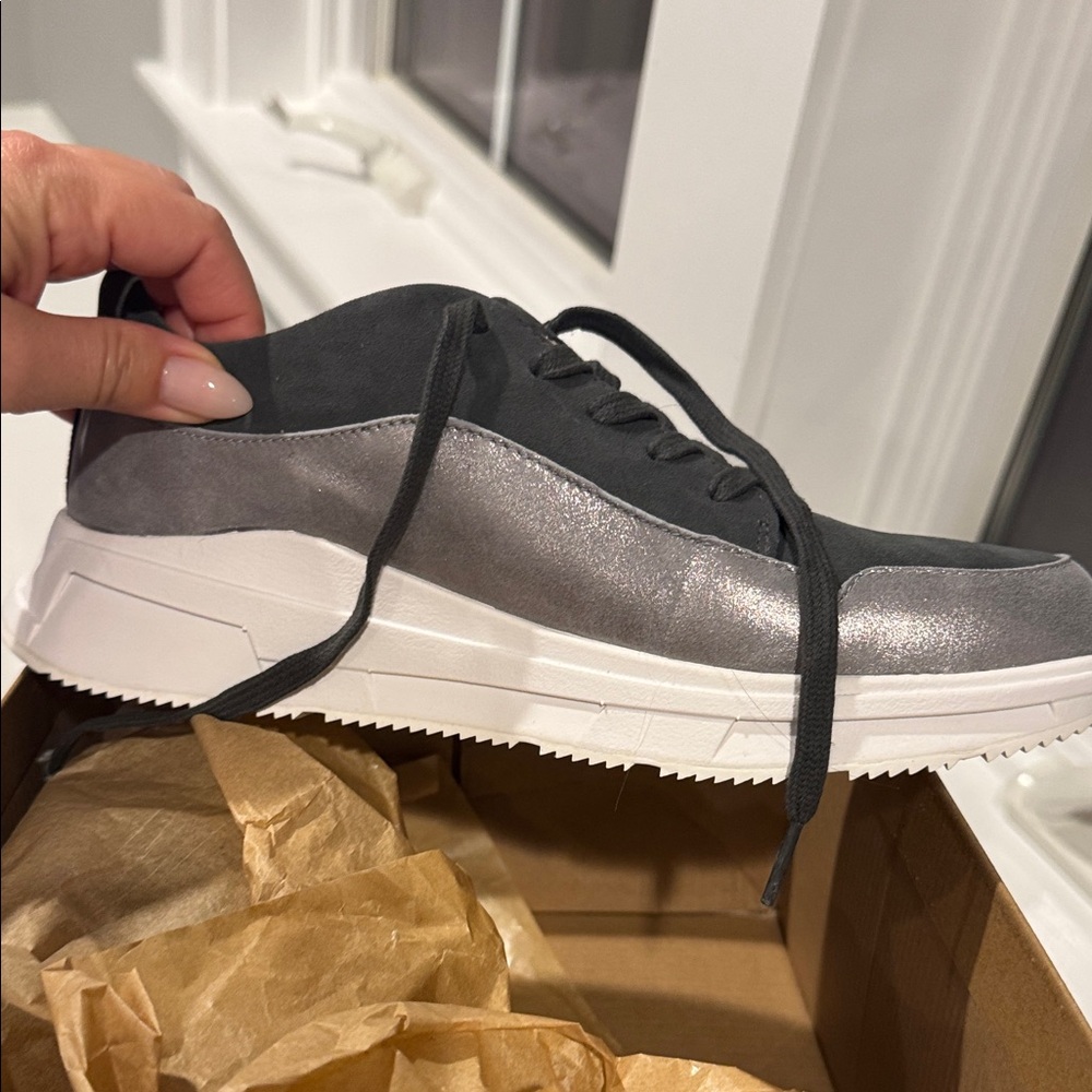 Fitflop Silver and Navy Women's Sneakers